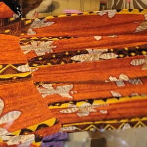 Vibrant Orange Patterned Skirt